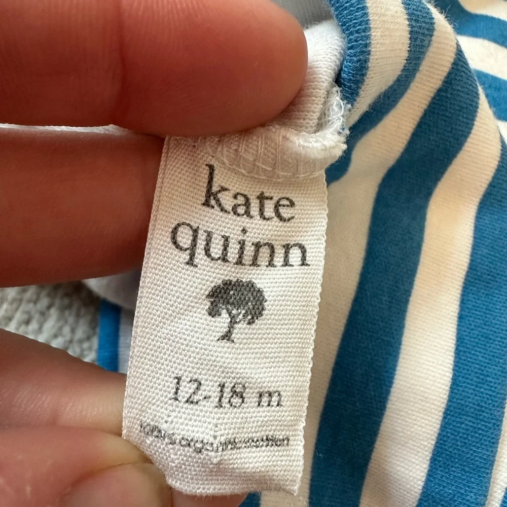 Kate Quinn Blue and White Striped Gnome Hat (Size 12-18 Months)